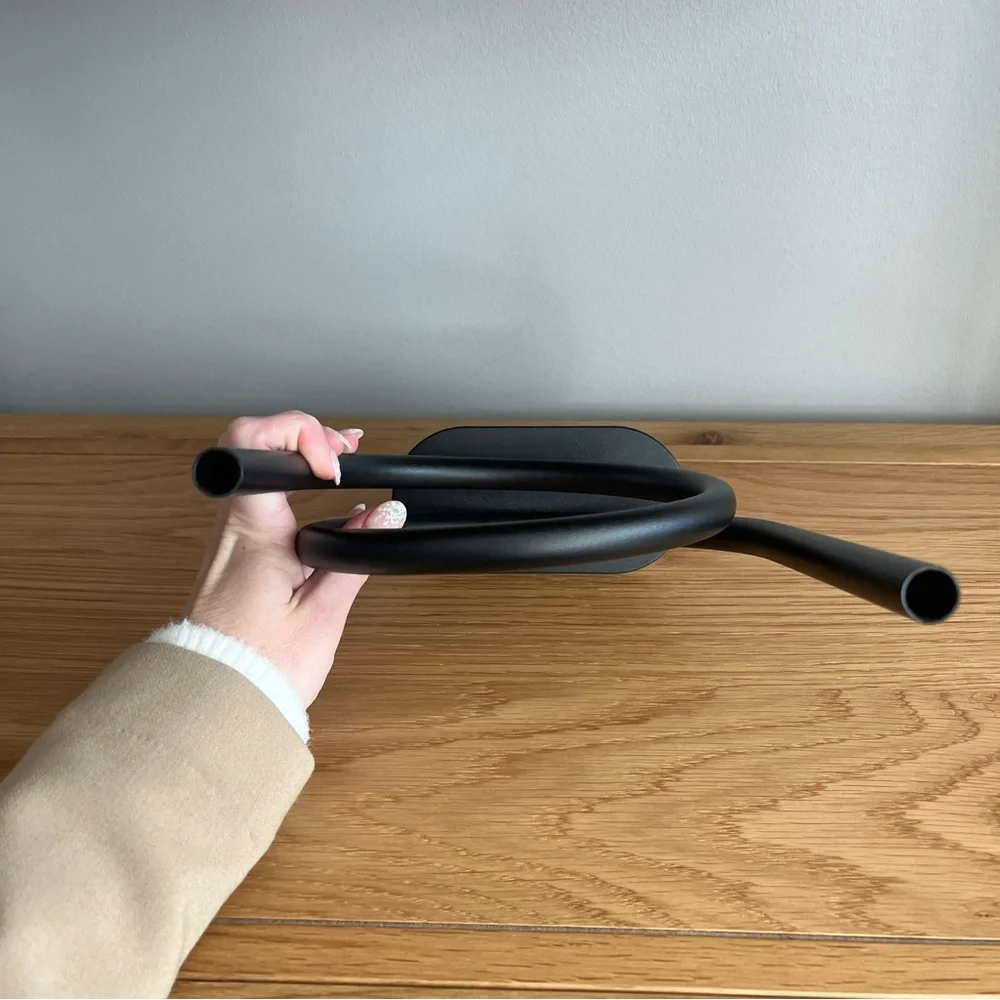 IKEA matte black danish modern metal candlestick holder